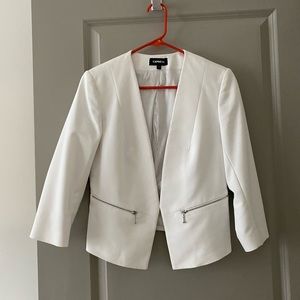 Express, size 8, white cropped blazer